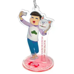 【中古】キーホルダー・マスコット(キャラクター) トド松 描き下ろしクリアスタンドキーホルダー～松犬BIGぬいぐるみと一緒～ 「おそ松さん」