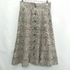 ◇ ⊇ PROPORTION BODY DRESSING チェック柄 膝下丈 フレア スカート サイズS ブラウン系 レディース E  【1502200002475】