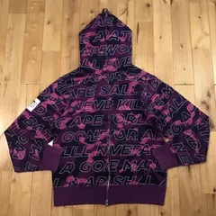 BAPE 迷彩柄 トレーナー 紫　Mサイズ A BATHING APE アベイシングエイプ Fire Camo Zip Up Hoodie