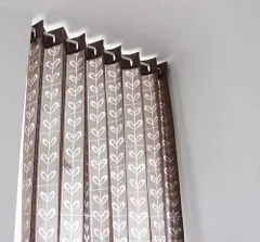 파티션 파타파타 롱 아코디언 커튼, 150cm x 250cm, 3가지 색상, 갈색 잎 무늬, 일본산