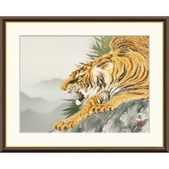 日本画 竹林虎図 額装 虎 竹図 金地 縁起物 | Mercari