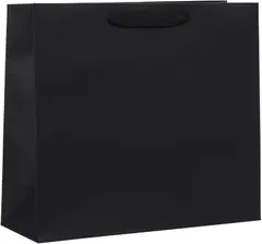Noalife 紙袋 手提げ袋 ギフトバッグ 厚手タイプ 再利用可能 丈夫 クラフトバッグ 無地 特大紙袋 結婚式 包装 パーティー 誕生日(ブラック,  20枚セット)