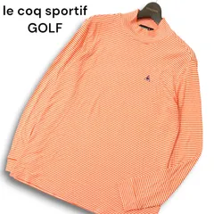 le coq sportif GOLF ルコック スポルティフ ゴルフ 秋冬★ ロゴ刺繍 ボーダー モックネック 長袖 シャツ Sz.L メンズ
