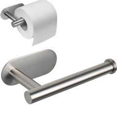粘着式トイレットペーパーホルダー - 粘着式 トイレットペーパーロールホルダー キッチン 洗面台 ホテル 用 トイレットペーパーホルダー (シルバー)