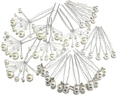 K&R(ケイアンダール) ヘアピン パール 結婚式 卒業式 入学式 髪飾り ヘッドドレス 和装 アレンジ 三つ葉 ワイヤー各6本 シングル10本(三つ葉 ワイヤー各6本 シングル10本)