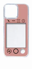 【新品未使用】iPhone16 Pro Max アイフォン16プロマックス クリア ハードケース (ピンク) カメラアプリ風 フォトフレーム くすみカラー カバー スマホケース cl-ip16promax-414