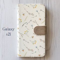 Galaxys21 ギャラクシーs21★北欧風 ボタニカル フラワー