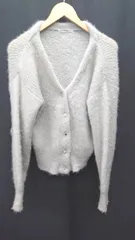 ◇ ⊇ one after another NICE CLAUP ボタン装飾 長袖 ニットカーディガン サイズM グレー レディース E  【1410290001004】