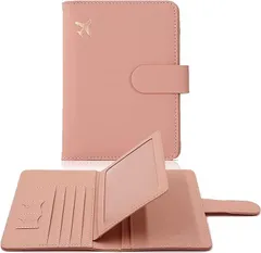 パスポートケース パスポートホルダー パスポートスロット レディース/メンズ可愛いパスポートカバー 防水 Rfid スーツケース 多機能収納ポケット 名刺 クレジットカード 航空券 エアチケット ッド パスポートバッグ ポーチ (ピンク)