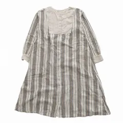 コンジェ ペイエ conges payes ADIEU TRISTESSE ストライプ ノーカラー シャツ ワンピース B3981RFA003 アイボリー ur276 【中古】