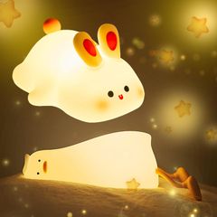 【人気商品】ベッドサイド 常夜灯 おしゃれ 寝室枕元 間接照明安全素材ソフトシリコン製 ルームライト ライト ランプ かわいい 30分タ 動物タッチライト調光機能付き テーブル アヒル 可愛うさぎ子供ナイトライト 癒しグッズ Tigwiss