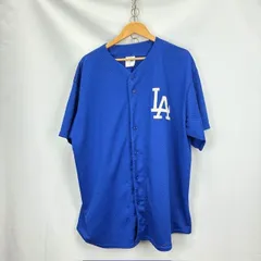 80‐90's Majestic メッシュ　LA パッチ　ベースボールシャツ　サイズXL MADE IN USA ドジャースカラー　06121615　861のサムネイル