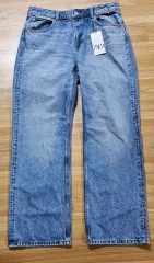 ZARA(ザラ) レギュラーフィット ハイライズ ロングレングス デニム 46