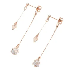 【ピンクゴールド×ピアス】[Cream dot. クリームドット公式] ピアス レディース  金属アレルギー ニッケルフリー 揺れる バックキャッチ ひし形 メタル ビジュー パヴェ 2way 大人 