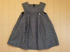 タルティーヌ エ ショコラ タルティーヌエショコラ tartine et chocolat アウトレット 子供服 女の子 110cm ワンピース グレー 黒 水玉 春 秋 冬 ★3 ガールズ キッズ 【中古】 ユーズド 子ども服 こども