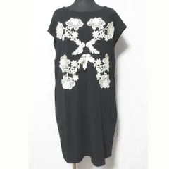 美品 4298SHIZUKA KOMURO シズカコムロ レース刺繍 ワンピース 591-550091 40 ブラック レディース 古着 中古 USED