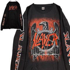 スレイヤー SLAYER 黒 長袖 Tシャツ ロンT バンド ロングスリーブ デザイン 袖 両面 プリント 派手 奇抜 古着 ビンテージ vintage ロック パンク メタル ヒップホップ ラッパー アーティスト 7部袖 カットソー 