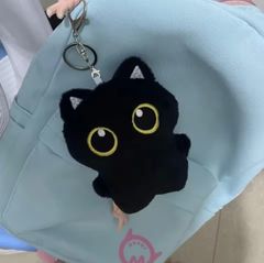 黒猫 ぬいぐるみ キーホルダー ストラップ ネコ キャッツ ブラック ねこ リュック バック アクセサリー 雑貨 かわいい