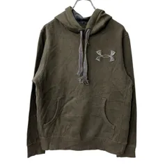 UNDER ARMOUR ロゴスウェット パーカー S カーキ アンダーアーマー フーディー プルオーバー トップス 古着卸 アメリカ仕入 a708-6026