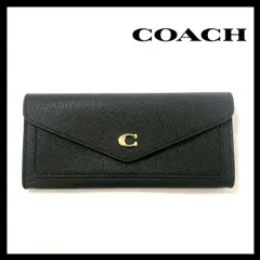 【COACH】ウィン ソフト ウォレット レザー ブラック/黒 C2326 C金具 二つ折り 長財布/ロングウォレット コーチ (SER-5036)