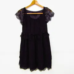 レイビームス ワンピース ドレス 半袖 ブランド トップス 黒 レディース Fサイズ ブラック Ray Beams 【中古】