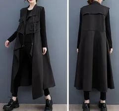 センソユニコ　　専用です。慈雨　チュニック　ロングベスト　ブラック　新品 Sensounico センソユニコSENSOUNICO 慈雨 シワ加工サークル