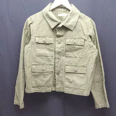 ◇ Samansa Mos2 blue サマンサモスモスブルー 胸ポケット カジュアル大人 長袖 シャツ サイズL カーキ レディース E  【1303290015471】