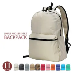 【シンプル×実用】リュックサック  軽量 通勤 通学 デイバッグ バックパック 男女兼用 生活防水 無地 カジュアル 鞄 安い おしゃれ 旅行用 防災バッグ 非常持ち出し袋    【hr-1】 アイボリー トラベルソムリエ t-bp3