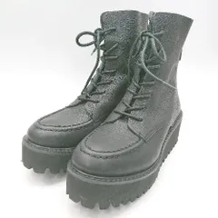 ■ ⊇ あしながおじさん 厚底 レースアップ ミドル丈 ブーツ サイズ24 ブラック レディース メンズ E  【1502180076862】