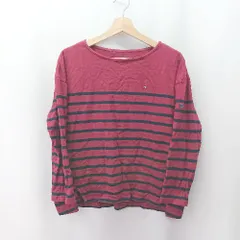 ◇ ⊇ Arnold Palmer アーノルドパーマー ボーダー柄 長袖 Tシャツ サイズ3 レッド系 レディース E  【1506130011095】