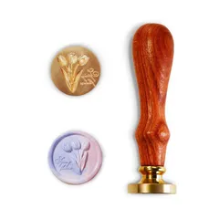 【在庫セール】取り外し ワックスシールスタンプ アンティーク レトロ 真鍮ヘッド 招待状 3Dスタンプ 結婚式 手紙 立体 封書 封筒 スタンプ 手帳 祝い シーリングワックス 記念日 チューリップ 告白 飾り シーリングスタンプ 封蝋 DIY ZYAIRE