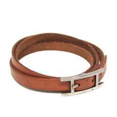 HERMESエルメス☆レザーアクセサリーアピHapi ロングブレスレット刻印 
