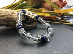 パワーストーン ブレスレット ブルータイガーアイ&水晶 （シルバー）レディース 女性  数珠ブレス 開運 プレゼント ギフト  [4]
