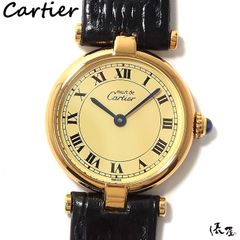 【極美品】カルティエ マストヴァンドーム SM 後期モデル ローマ レディース ヴィンテージ Cartier 時計 腕時計 中古【送料無料】