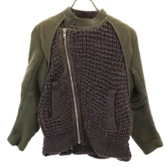 Sacai サカイ ニット ライダース ジャケット カーキ size 2 Sacai サカイ ニット ライダース ジャケット カーキ size 2