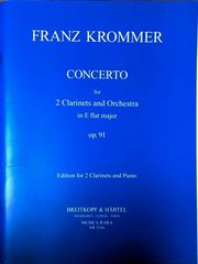 クロンマー 2本のクラリネットのための協奏曲 変ホ長調 作品91 (2クラリネットとピアノ) 輸入楽譜 Krommer Concerto 洋書