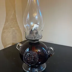 【希少・美品】小樽ガラス製 アンティークオイルランプ 希少・美品】小樽ガラス製 アンティークオイルランプ ルビー