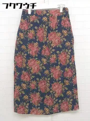 ◇ merlot メルロー 花柄 膝下丈 タイト スカート ネイビー マルチ レディース  【中古】 【1111100009073】のサムネイル