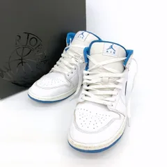 NIKE ナイキ スニーカー シューズ AIR JORDAN 1 MID SE FN5215-141 エアジョーダン 1 箱付き メンズ 28.5cm ホワイト ブルー 靴 DF16001■