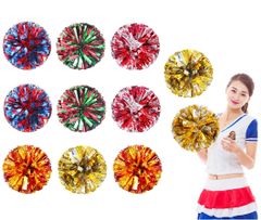 新品 siawadeky ポンポン チア 10個セット ハンドフリー チアポンポン 体操フラワーボール 応援ポンポン 応援グッズ持ち手付き チアガール 運動会 体育祭 ダンス 応援用品 直径32cm
