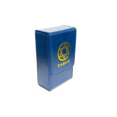 Kurop レザー タロットカードケース デッキボックス 収納ＢＯＸ マグネット開閉 スタンダードサイズ対応 (六芒星 青) 1