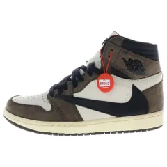 NIKE (ナイキ) ×TRAVIS SCOTT AIR JORDAN 1 RETRO HIGH OG TS SP CD4487-100 トラヴィススコット エアジョーダン1 ハイカットスニーカー ブラウン/ホワイト US9/27cm
