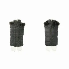 コムサデモード COMME CA DU MODE ジャケット ダウン ベスト リバーシブル フーディー ジップアップ ラクーン ファー 千鳥格子 9 グレー /AO5 ■GY13のサムネイル