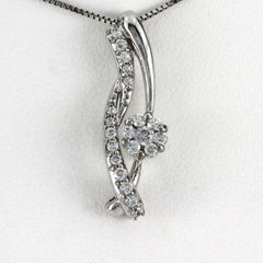 K18WG D0.27ct ダイヤモンド 花 桜 ネックレス - メルカリ