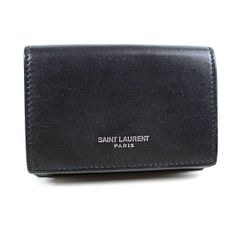 サンローラン ミニ財布　三つ折り財布　ブラック　黒　r246　【中古】