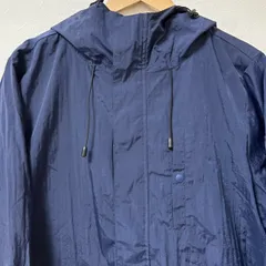 (^w^)b LOGOS PARK ロゴスパーク ナイロンジャケット マウンテンパーカー  レインコート 合羽 ジップアップ フード 防寒 防風 無地 シンプル カジュアル アウトドア お出かけ タウンユース 作業 ネイビー メンズ サイズM