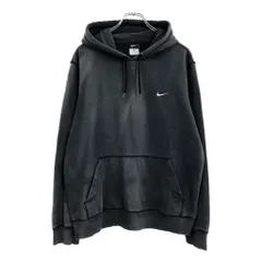 NIKE ナイキ ワンポイントロゴ サンフェード スウェット パーカー スポーツ ブラック(メンズ M)中古 古着 U5937