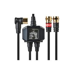 DXアンテナ 分波器 アンテナ分波器 【2K 4K 8K(3224MHz)対応】 地デジ・BS/CS放送対応 入力側ケーブル2m/出力側ケーブル0.5m ケーブル一体型 ブラック EC-1M5BK(H) 0