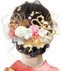 【新着商品】造花飾り 和玉 ドライフラワー 結婚式 ヘアアクセサリー 袴 浴衣 かすみ草 七五三 卒業式 和装 着物 振袖 造花 水引 髪飾り 手作り 成人式 8色展開 Y2700 [JZOON]
