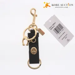■ コーチ レザートリガースナップバッグチャーム CR727 GDBLK キーホルダー チャーム レディース ゴールド ブラック タグ付き 未使用